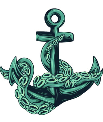 Vintage Anchor Tentacle Sticker Decal