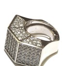 14k white gold 5.98ct SI2 H mens diamond cluster band ring 39.3g estate size 9 — photo 6