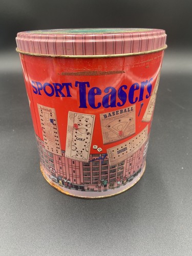 Cardinal Sport Teasers, 7 Wooden Brain Teasers Premier Edition, Metal Tin 1990