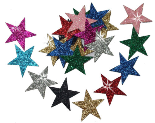 Iron on Stars Glitter 25mm Patch Halloween Costume Christmas Decoration applique - Picture 13 of 13