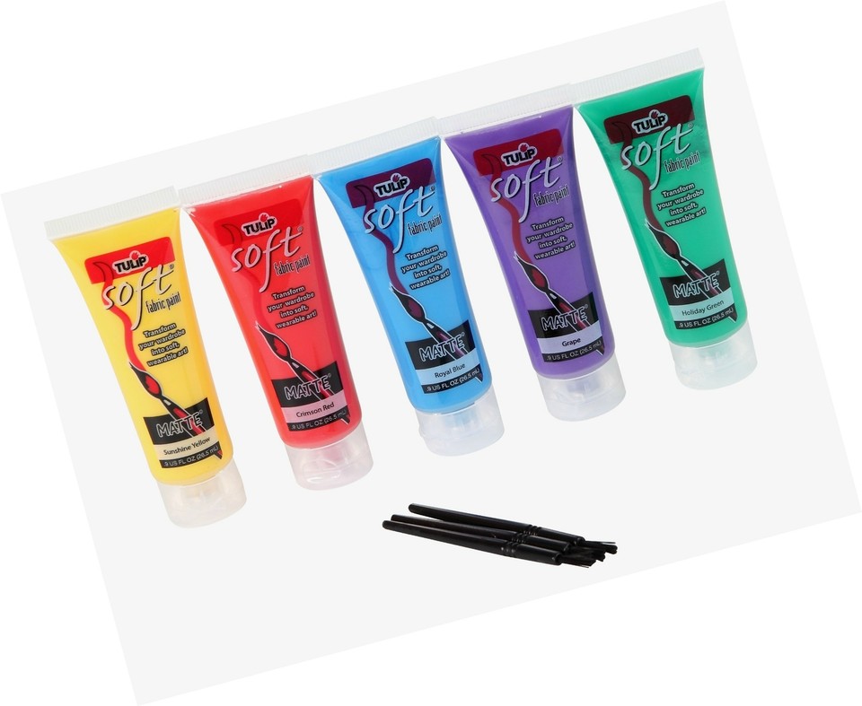TULIP Soft 29375 – Set Di 5 Vernici Morbide Per Tessuti, Tubetti Da 25,5 G, Colori Opachi, Per Serigrafia Fai Da Te