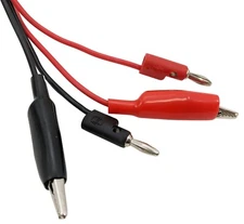 24-inch Banana to Large Alligator Clip Test Lead Set, Includes 1 Red and 1 Black