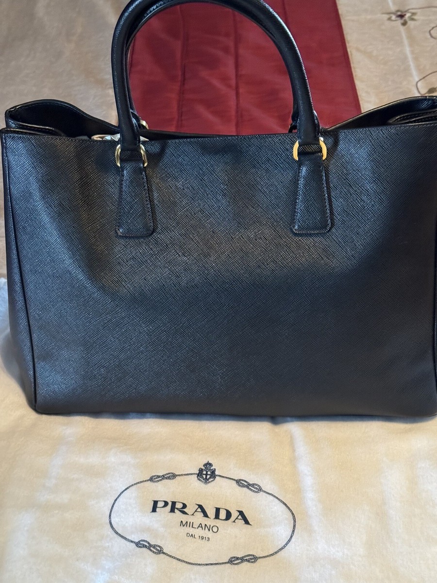 PRADA Black Saffiano Lux Leather Tote Bag BNI844 | eBay
