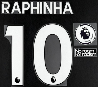 LEEDS UNITED 19-23 RAPHINHA 10 OFFICIAL AVERY DENNISON WHITE + PATCH SET