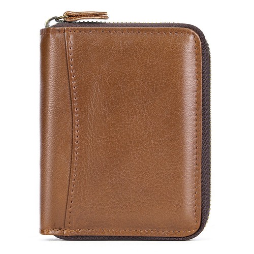 Men's Genuine Leather RFID Wallet Bifold Coin Pocket Zip Around 17 Card Slots - Picture 26 of 28