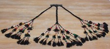 9.45"x32.28" Tassel Hair Dress Belly Dance Uzbek VINTAGE FAST Shipment 10989