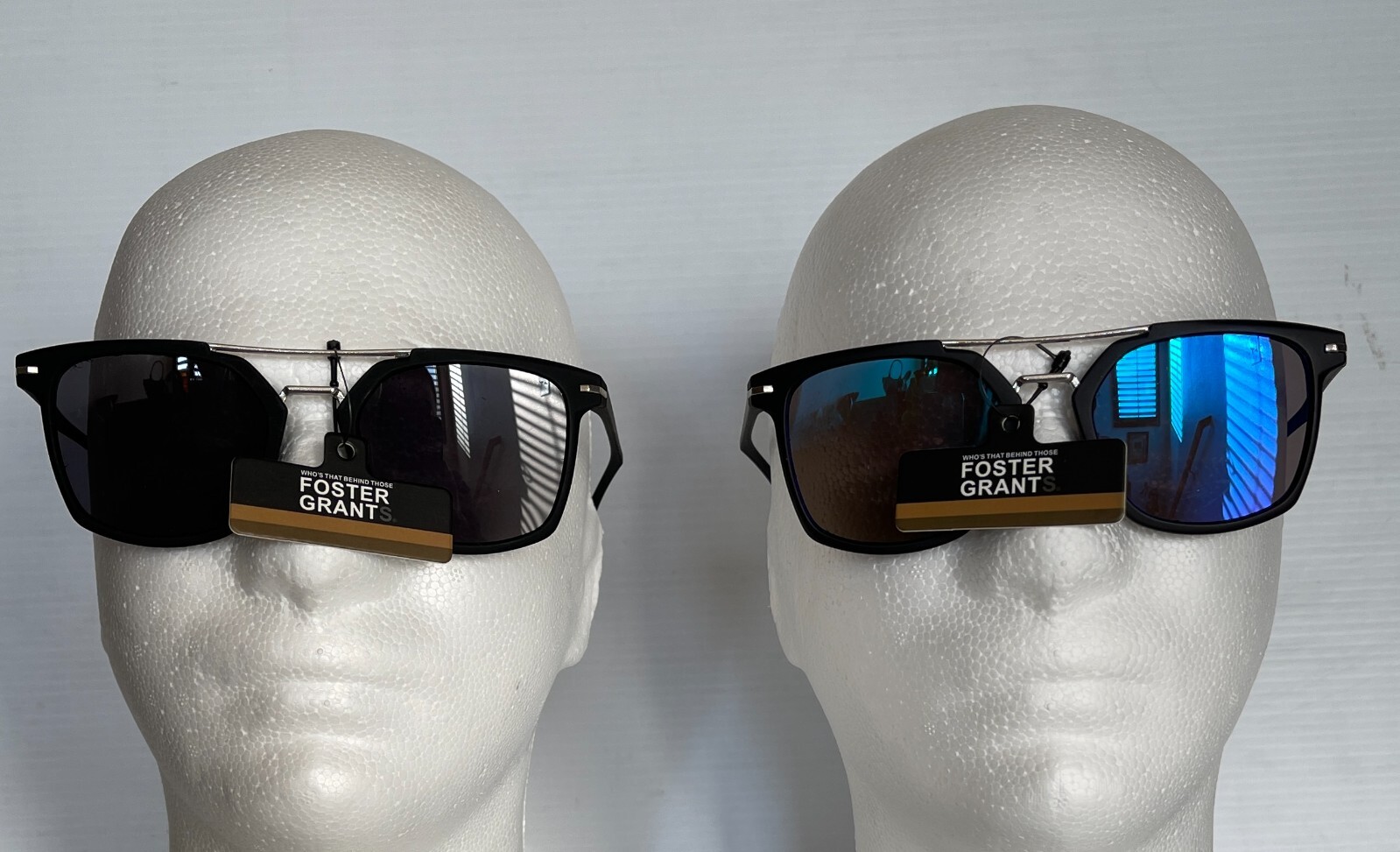 Stylish Flat Frame Sunglasses with UV 400 Protection in Black or Blue-image