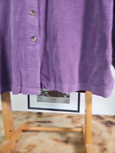 LL Bean Women’s Size XL Corduroy Purple Jacket Flannel Warm Durable Button Down - Picture 4 of 7
