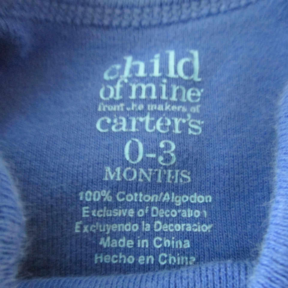 Carters Child of Mine 2 Pc Bodysuit Bundle Boys 0-3M Blue Red Short Sleeve Sport - Image 4 of 4