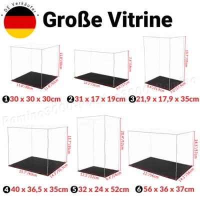 Große Acryl Vitrine Einzelvitrine Plexiglas 56cm L Figure Modellautos 1:18 1:24