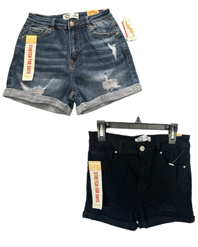 Wax Stretch for Days Skinny Denim Shorts Women's Size Small Blue or Black