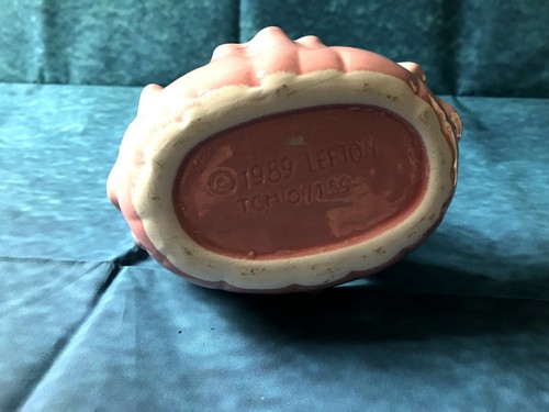 Vintage Pink Porcelain Ceramic Basket/Trinket Dish Marked 1989 LEFTON - Picture 6 of 7