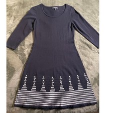 Nine West Size Small Black Sweater Dress Long Sleeve Office Casual 