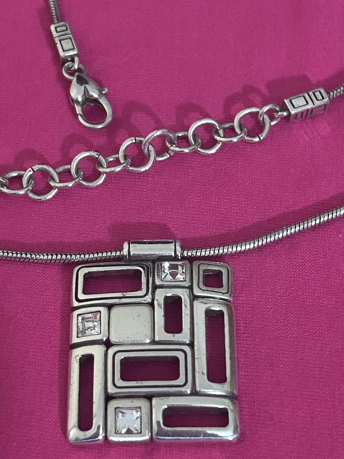 BRIGHTON rhinestone open Square adjustable neckla… - image 5