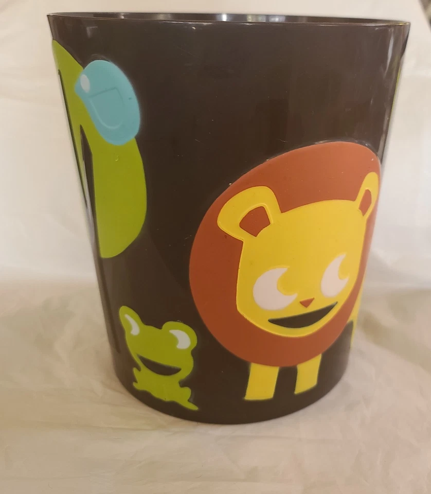 Circo Animales Safari Marrón Cortina de Ducha y Bote de Basura Set Niños León Mono Foto 4 de 4