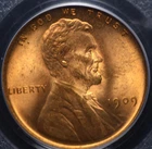 1909 LINCOLN WHEAT CENT PCGS MS 64 RED BEAUTIFUL GLOWING RED BLEMISH FREE WITH