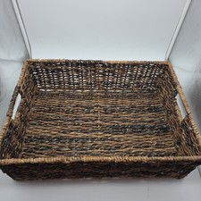 Basket Woven Wicker/Rattan Storage/Serving 19.5x13.5x6 