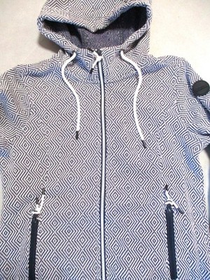 ICEPEAK Damen Kapuzenpullover / Sweatjacke   Maritim Look Blau & Weiß Größe M