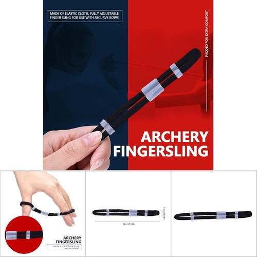 Fingersling Archerie Noir Taille L – Sangle De Doigt Réglable Pour Chasse Et Tir à L'Arc Recurve