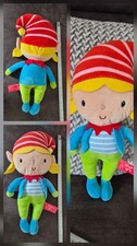 Card Factory Christmas Elf Girl Doll Green Blue Outfit Soft Plush Toy 12” Tag