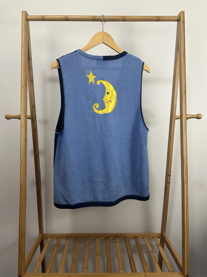 VTG You Are The Sunshine & Moonshine Knit Sweater Sun Moon Stars Vest Size M - Image 3 of 3