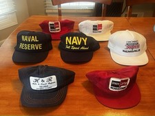 Vintage lot of 7 Snapback Trucker Hat Caps Made In USA, Navy, NFL, Tennessee
