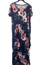 Women's Small Express Short-Sleeve Long Floral Print Dress