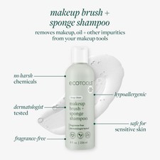 EcoTools Makeup Brush + Sponge Shampoo Cleanser, Deep Clean, Sulfate-Free, Fragr