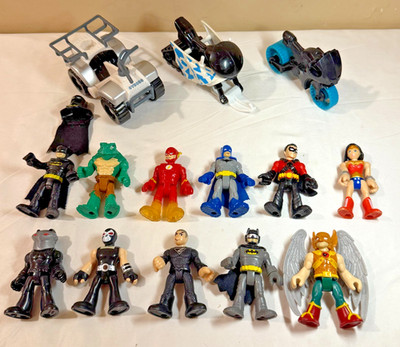Fisher Price Imaginext Figures - DC Comics - 11 Figures Plus Vehicles