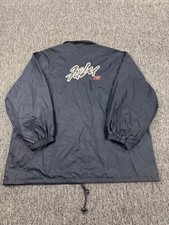 Vtg FUBU Jacket Men 2XL Navy Blue Satin Lined Windbreaker Rain Coat Made In USA