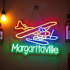 16"x12" Margaritaville Plane Bar Pub LED Neon Sign With Dimmer USB Powered Light