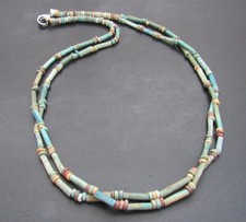 NILE  Ancient Egyptian Amulet Mummy Bead Necklace ca 600 BC