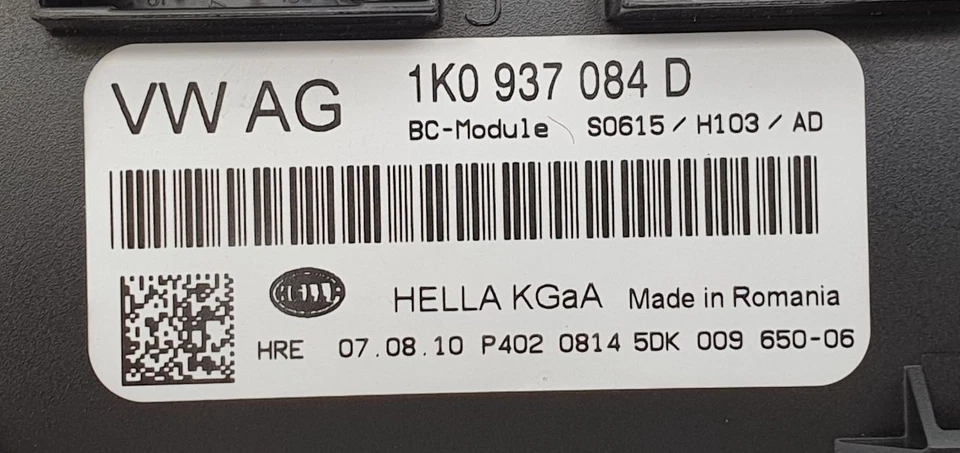 MÓDULO CONTROL CARROCERÍA VOLKSWAGEN GOLF 08-13 VI 2.0 TDI (BCM) 1K0937084D Foto 3 de 4