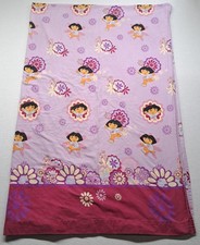 Vintage Dora the Explorer Twin Flat Bed Sheet Viacom 2005 Nick Jr Flowers Y2K
