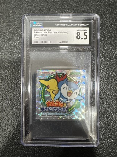 CGC 8.5 Piplup Bandai namco Sticker Seal Holo Diamond Pearl Pokemon Cyndaquil