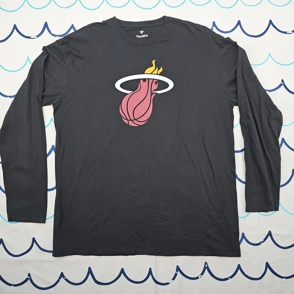 Camiseta negra de manga larga Miami Heat para hombre de Fanatics talla XXL Foto 2 de 4