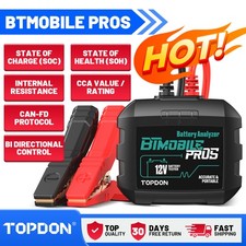 TOPDON BTMobile Pros 12V Auto Battery Tester 100-2000 CCA AGM Gel Cranking Tool