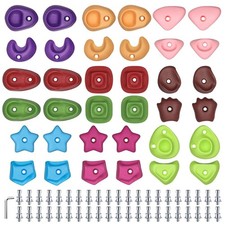 36PCS Rock Climbing Holds for Kids, Rock Wall Climbing Holds with Hardware - ...