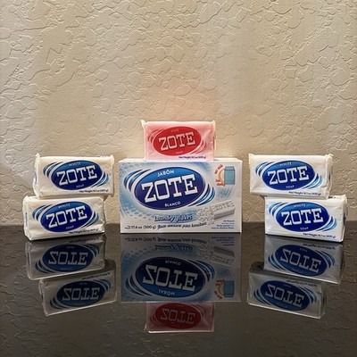 Zote Laundry Bundle 17.6oz Flakes + 5 Large Bars (4 White, 1 Pink)