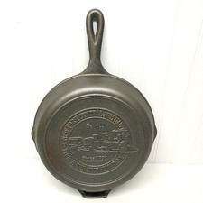 Vintage Lodge 10" Cast Iron Frying Pan 1899 New York Central Railroad Train