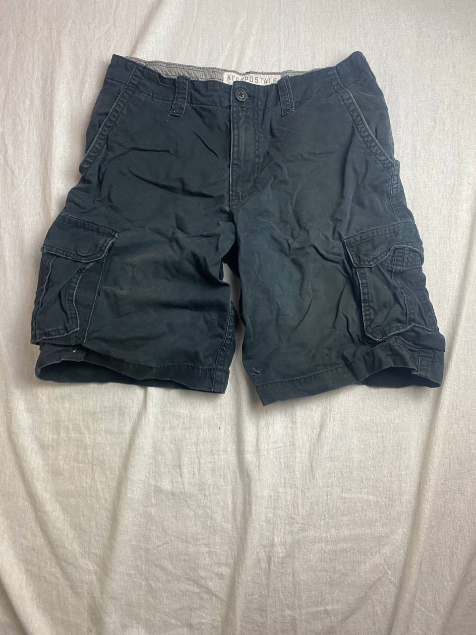 Aeropostale Mens Cargo Shorts Mens Size 33 Black Utility Casual Outdoor Pockets