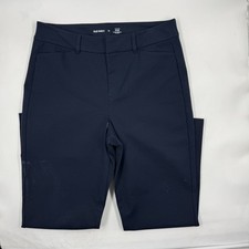 Old Navy Women Pixie Ankle Pants Size 10 Navy Stretch Cotton Blend Skinny Leg