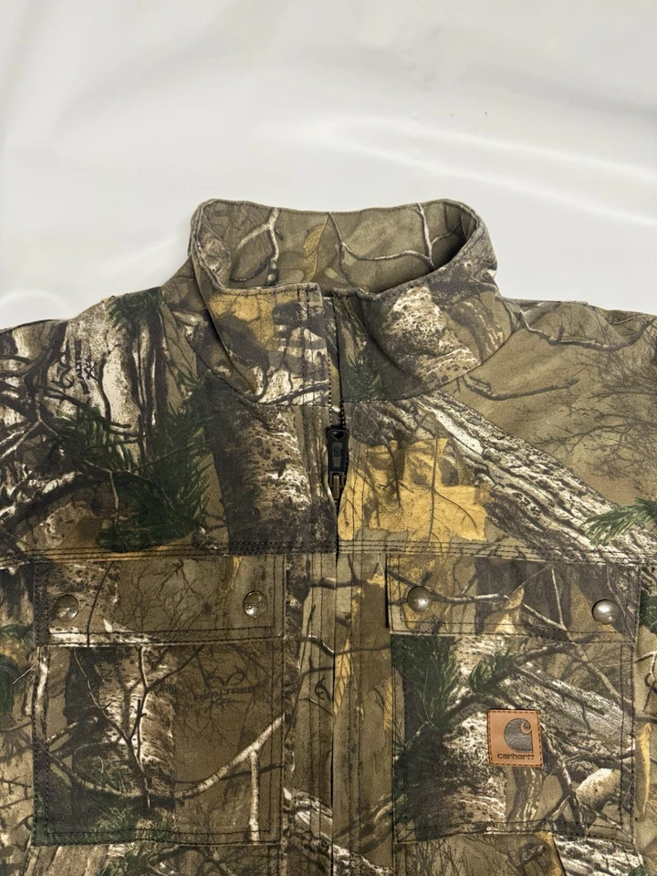 Carhartt x Real Tree 101444 Quick Duck Camo Traditional Jacket Quilt Lined - Med - Image 3 of 4