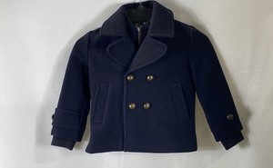 Stella McCartney Kids Wool Peacoat Jacket Navy Double Breasted Zip Up Size 4Y