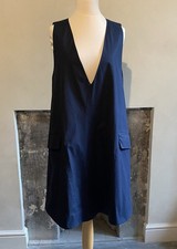 Cos, A-Line Navy Sleeveless Deep v-neck Dress/tunic. Size 34. Good Condition.