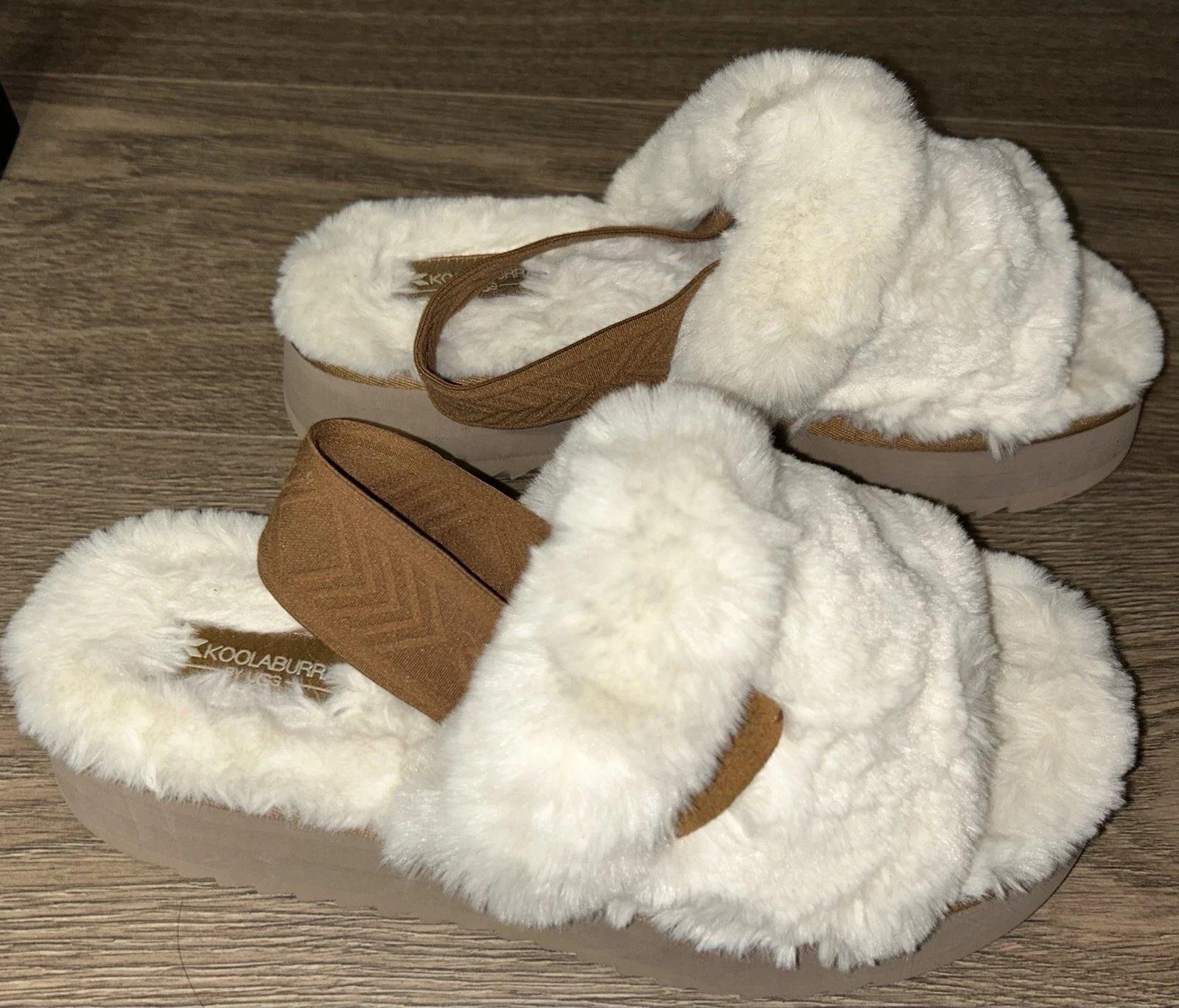 Koolaburra By UGG Ya sandalo platform bambino bianco sporco cognac taglia 9