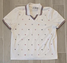 Women’s Coral Bay Golf Polo Shirt Top Size XL USA 4th Of July Summer Vintage 