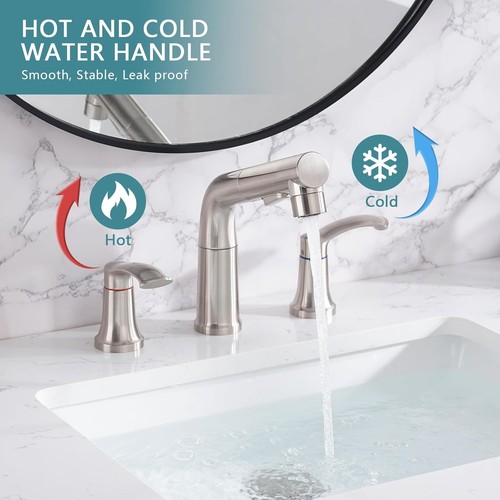 Elegante grifo de baño de acero inoxidable amplio con características de fácil instalación - Imagen 8 de 10
