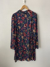 Colorful Floral Shift Dress Womens Size L Cottage Prairie Boho Western Romantic