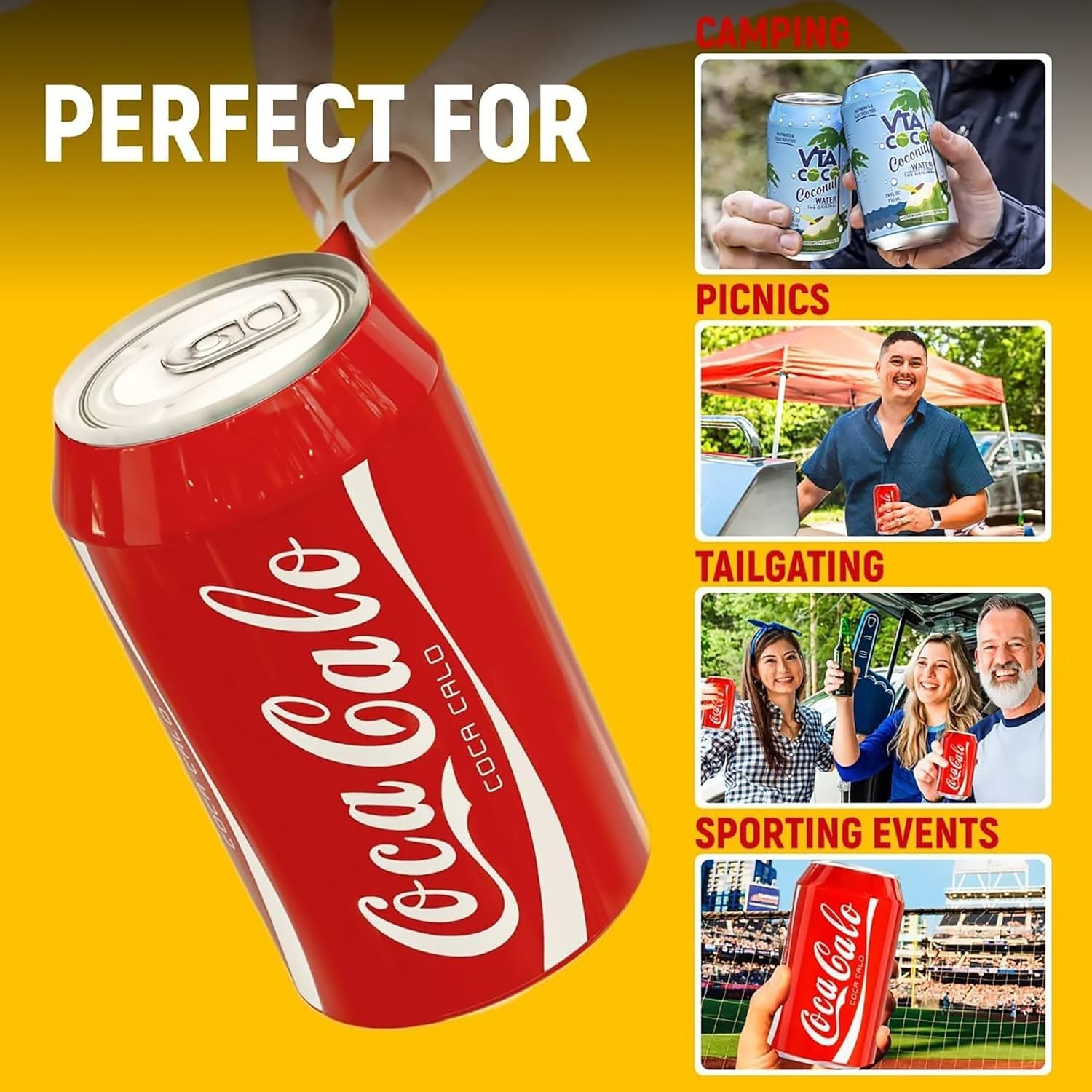 Silicone Beer Can Covers Hide A Beer (3 PACK) Coca Cola Sleeve Koozie 12oz U.S.